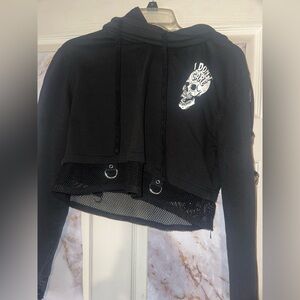 Killstar ‘I don’t care’ Graphic Women's Cropped Hoodie